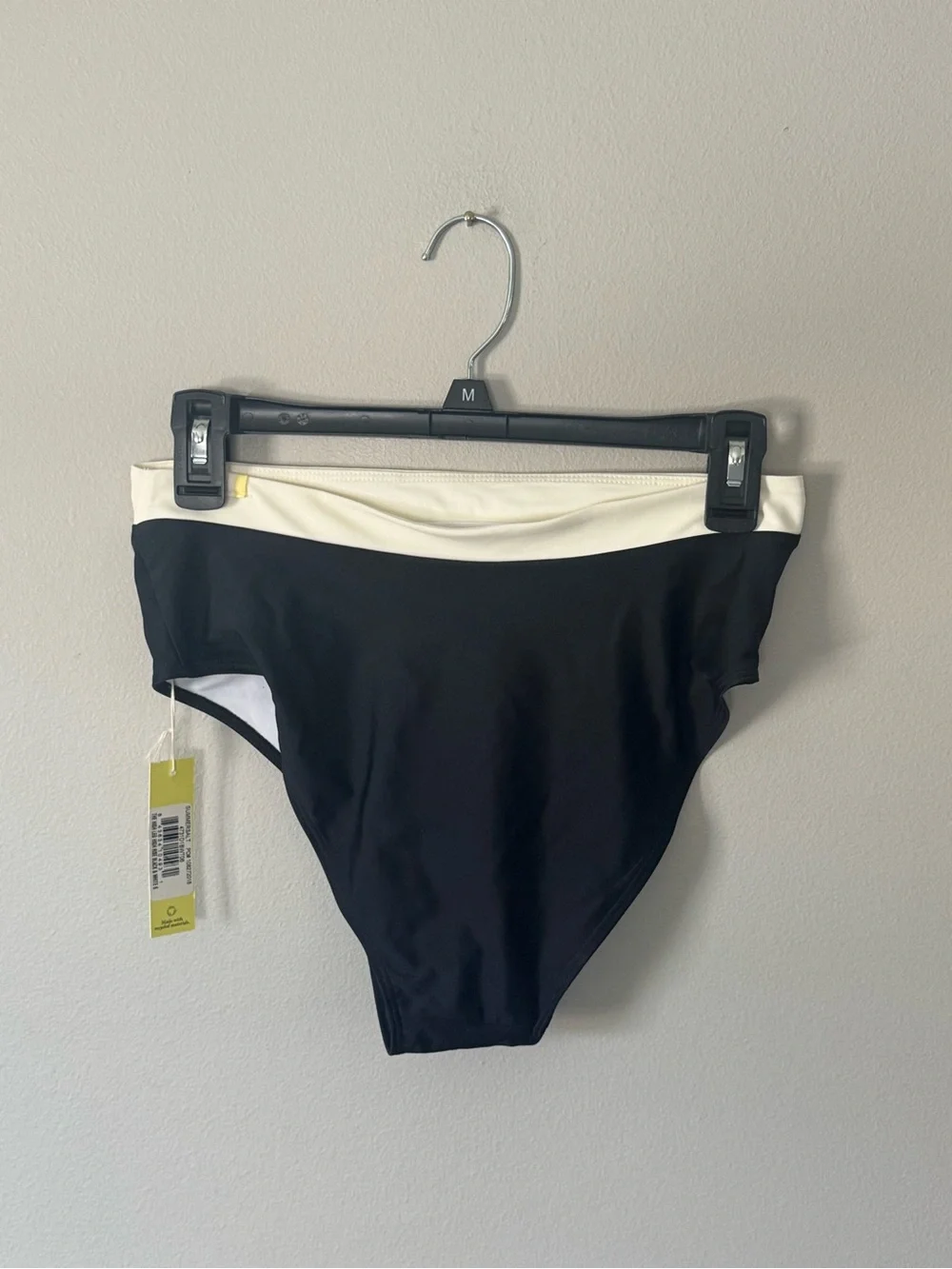 Summersalt High Leg High Rise Bikini Bottom Black White Size 6 NEW